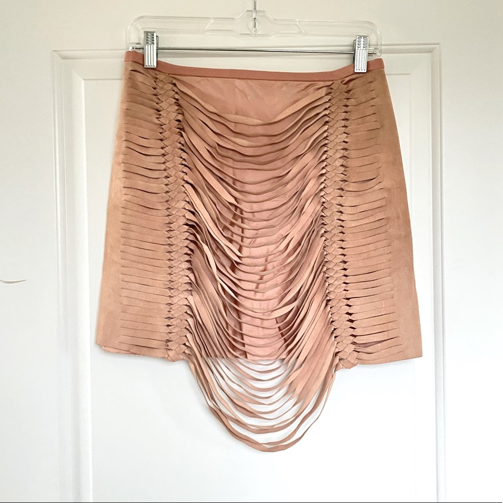 DION LEE Camel Suede Skirt, Size 6 US